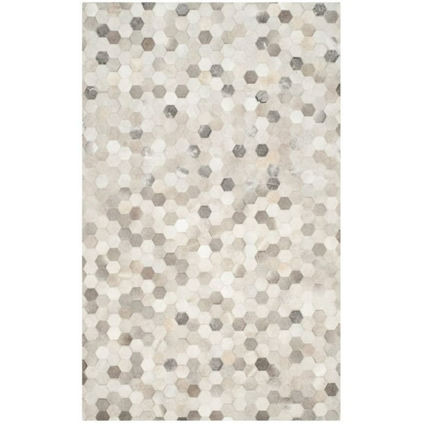 Safavieh Studio Leather Collection STL217A Handmade Mid-Century Modern Leather Area Rug Grey Ivory 3' x 5' Safavieh Studio Leather Collection STL217A Handmade Mid-Century Modern Leather Area Rug Grey Ivory 3' x 5'